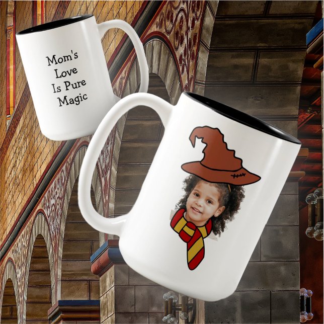 Customisable Little Wizard Photo Booth Two-Tone Co Coffee Mug (Creator Uploaded)
