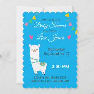 Customisable Llama Baby Shower Invitation