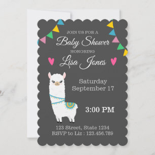 Customisable Llama Baby Shower Invitation