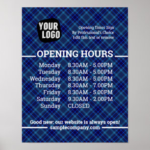 Customisable Logo And Text Business Opening Hours  Poster