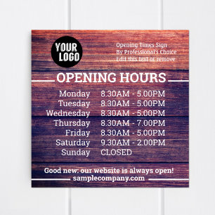 Customisable Logo And Text Business Opening Hours  Poster