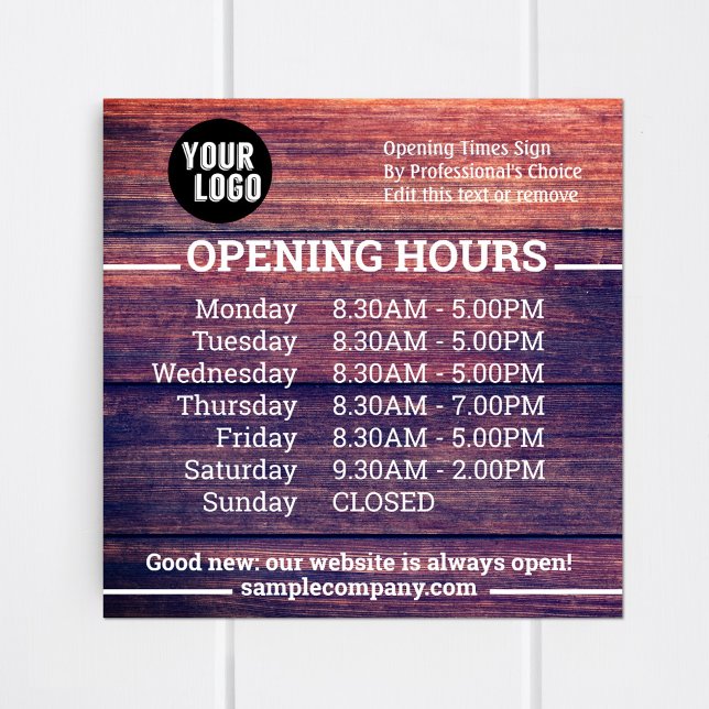 Customisable Logo And Text Business Opening Hours  Poster (Creator Uploaded)