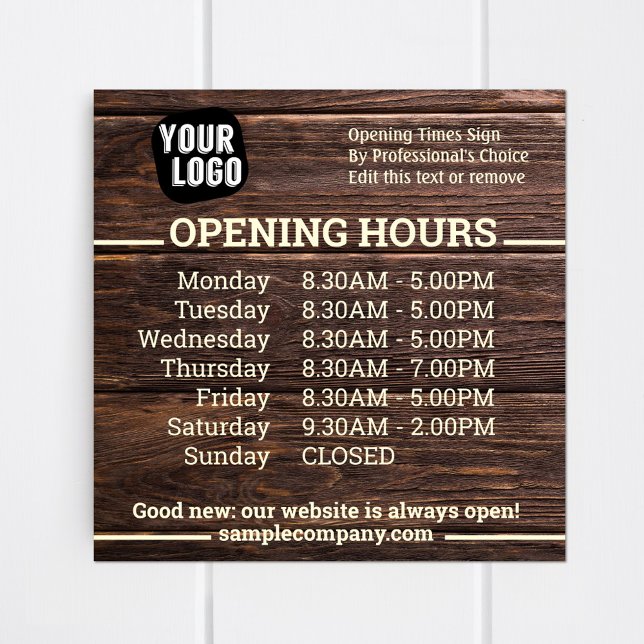 Customisable Logo And Text Business Opening Hours  Poster (Creator Uploaded)