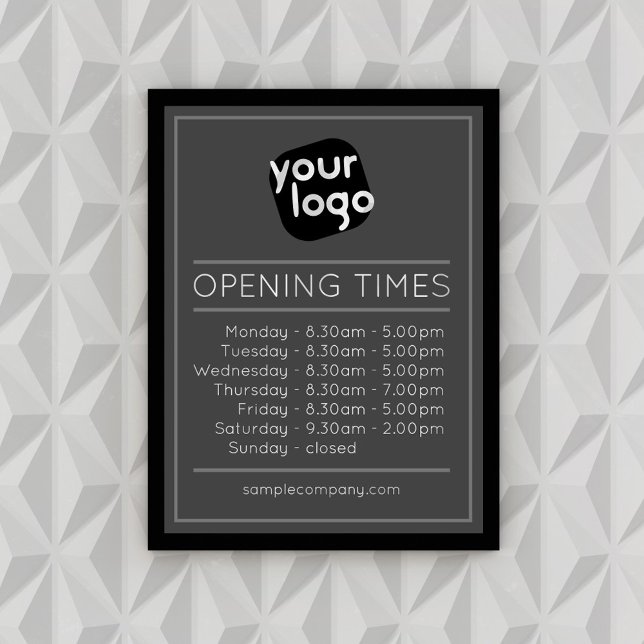  Customisable Logo And Text Business Opening Hours Poster (Creator Uploaded)