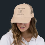 Customisable Logo And Text Womens Khaki Baseball Trucker Hat<br><div class="desc">Unisex Business Company Logo Employee Staff Bulk Elegant Modern Promotional Template Upload Add Logo Men's & Women's Khaki Baseball & Trucker Hat... </div>