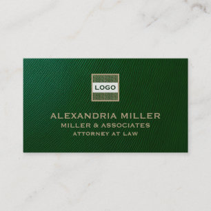 Customisable Logo Emerald Green and Gold Business Card