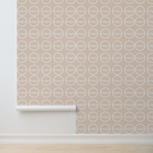 Customisable Logo Pattern on Pale Peach Background Wallpaper