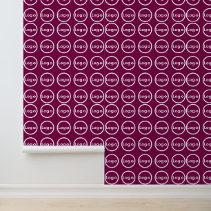 Customisable Logo Pattern on Wine Background Wallpaper