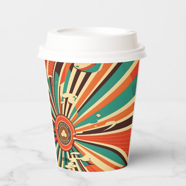 Customisable Logo Vintage Diner Restaurant Paper Cups (Front)