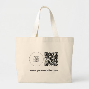 Customisable Logo Website Address Template QR Code Large Tote Bag