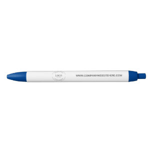 Customisable logo website simple business blue ink pen