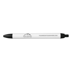 Customisable logo website simple Real estate gift Black Ink Pen