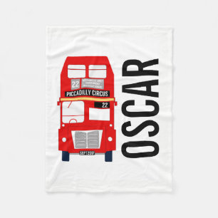Customisable London Bus Fleece Blanket