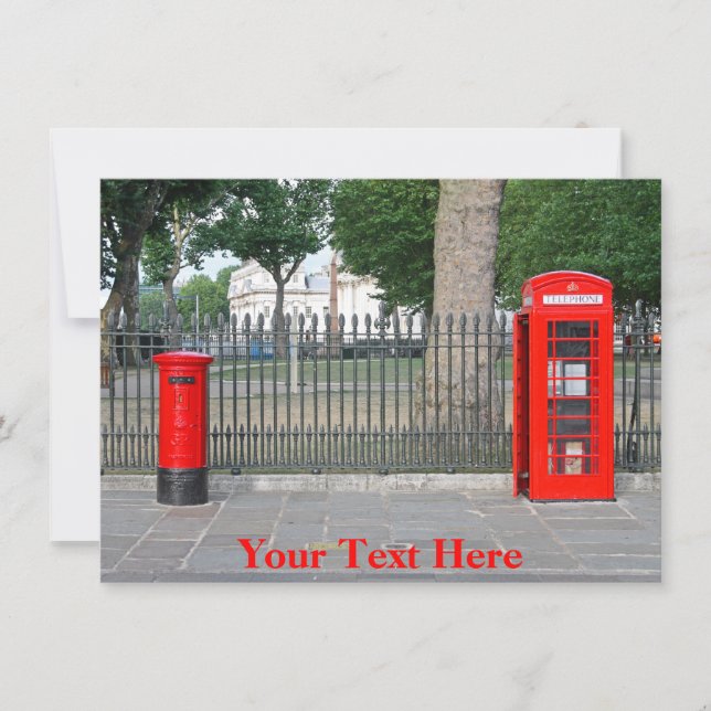 Customisable London phone booth & postbox Card (Front)
