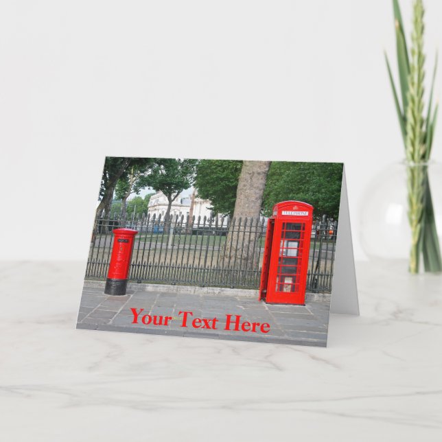Customisable London phone booth & postbox Card (Front)