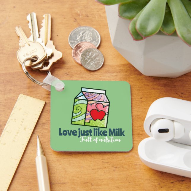 Customisable Love just like milk Key Ring (Desk)