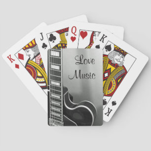 Customisable Love Music Guitar Playing Cards