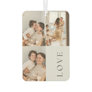 Customisable Love Three Photo Collage Keepsake Car Air Freshener