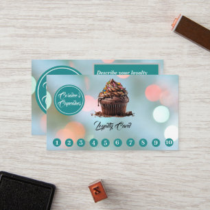 Customisable Loyalty Card Cupcake Bakery
