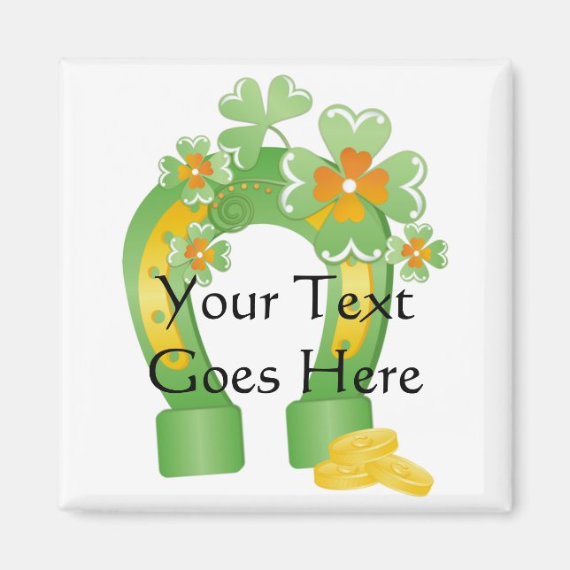 Customisable Lucky Horseshoe Magnet (Front)