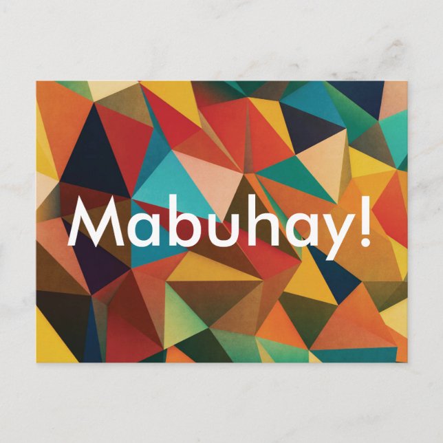 Customisable Mabuhay on Fiesta Postcard (Front)