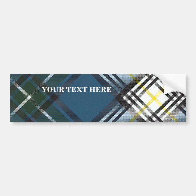 Customisable MacDowall Tartan Bumper Sticker Large (Front)