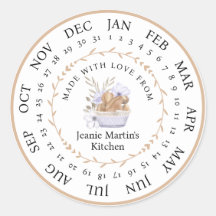 Customisable Made with Love Kitchen Food Sticker