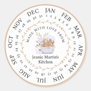 Customisable Made with Love Kitchen Food Sticker