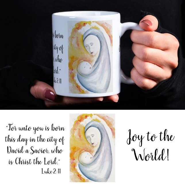 Customisable Madonna and Child Inspirational Quote Coffee Mug (Creator Uploaded)