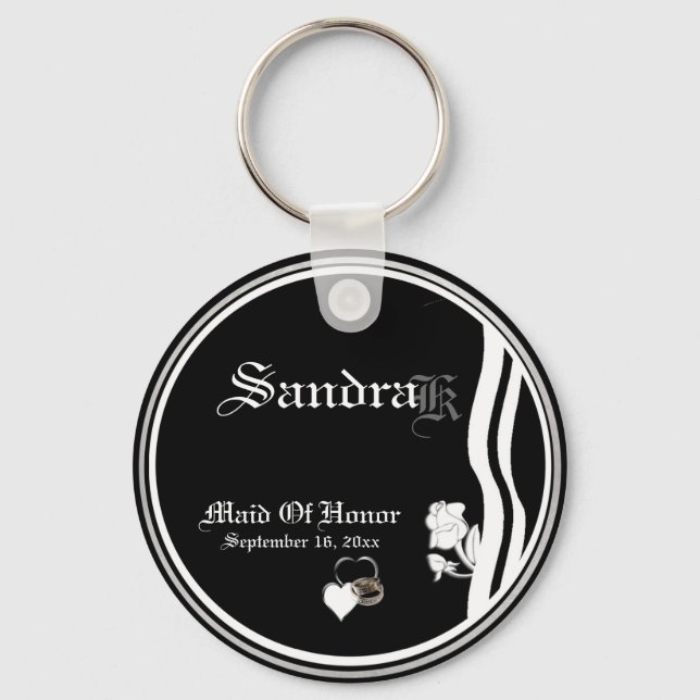 Customisable Maid Of Honour Keepsake Keychain (Front)