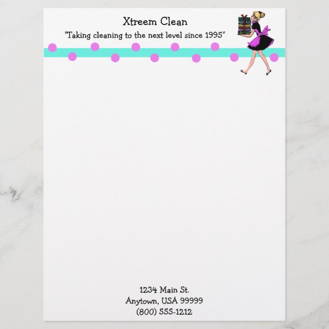 Customisable Maid Service Letterhead (Front)