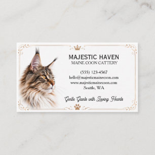 Customisable Maine Coon Cattery Business Card