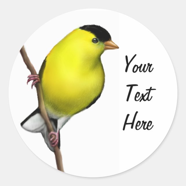 Customisable Male American Goldfinch Sticker (Front)
