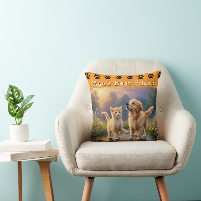 Customisable Man's Best Friend Dog & Cat Pillow (Chair)