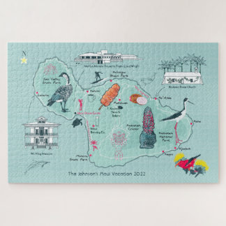 Customisable Map of Maui, Hawaii Jigsaw Puzzle