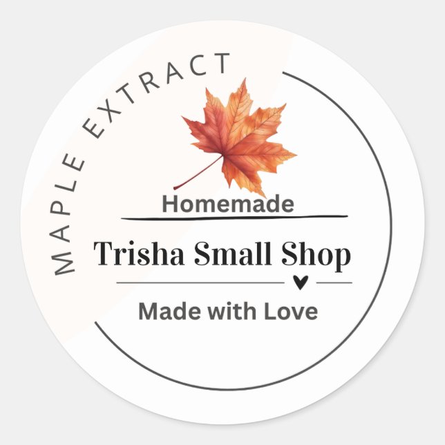 Customisable Maple Extract Label – Personalised Ki (Front)