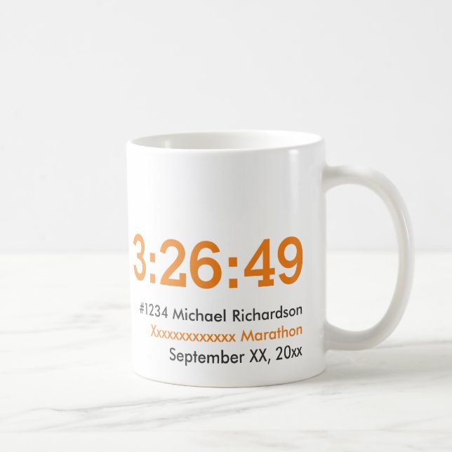 Customisable Marathon Runner Coffee Mug (Right)