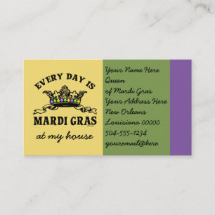 Customisable Mardi Gras Business Card