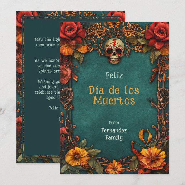 💀Customisable Marigold Frame Dia de Muertos (Front/Back)
