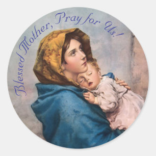 Customisable Mary with Infant Jesus Classic Round Sticker