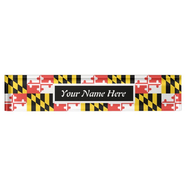 Customisable Maryland Flag Nameplate (Front)
