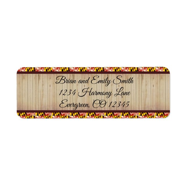 Customisable Maryland flag return address labels (Front)