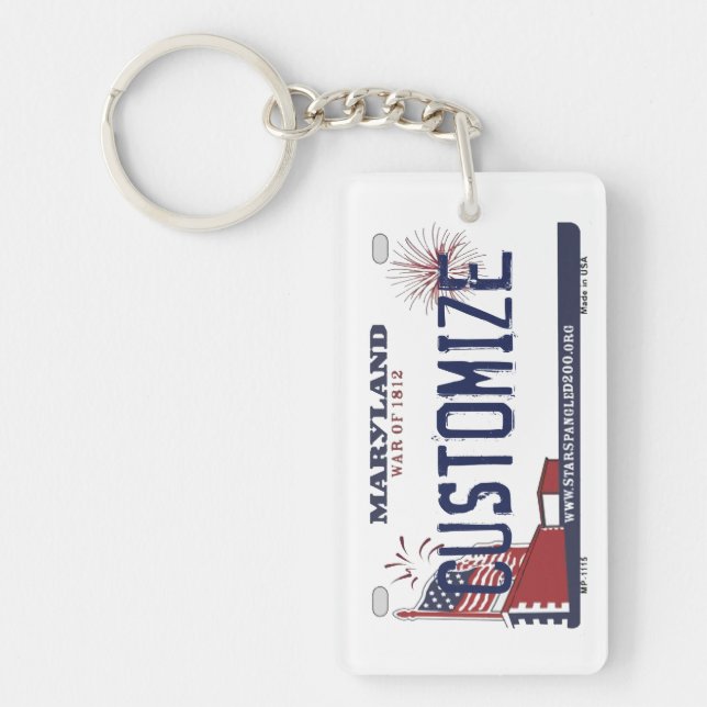 Customisable Maryland state license plate keychain (Front)