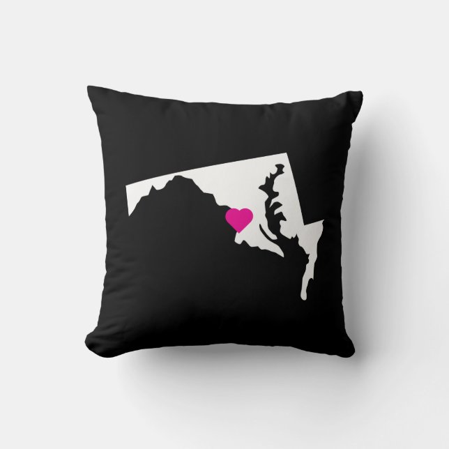 Customisable Maryland State Love Reversible Pillow (Front)