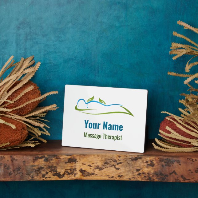 Customisable massage therapist plaque (Side)