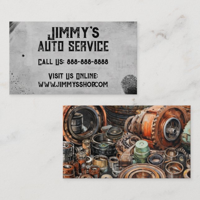 Customisable Mechanic Shop  Business Card (Front/Back)