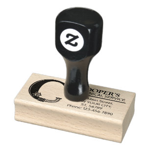 Customisable Mechanical monogram. Initial "C" Rubber Stamp