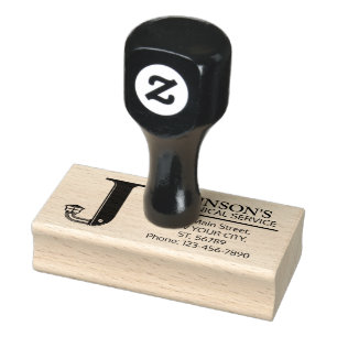 Customisable Mechanical monogram. Initial "J" Rubber Stamp