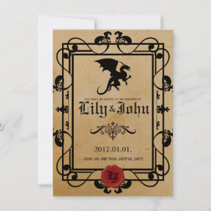 Customisable Mediaeval Dragon Invitation