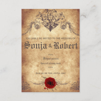 Customisable Mediaeval Fantasy wedding invitation